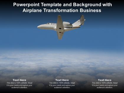 Powerpoint template and background with airplane transformation business