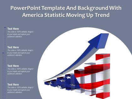 Powerpoint template and background with america statistic moving up trend