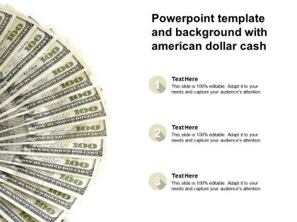 Powerpoint template and background with american dollar cash