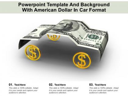 Powerpoint template and background with american dollar in car format