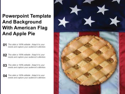 Powerpoint template and background with american flag and apple pie