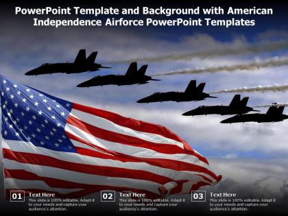 Powerpoint template and background with american independence airforce powerpoint templates