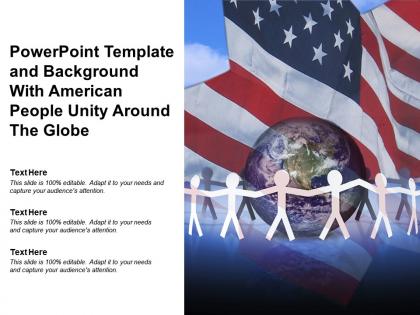 Powerpoint template and background with american people unity around the globe