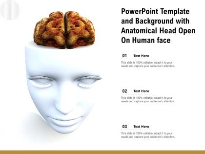 Powerpoint template and background with anatomical head open on human face