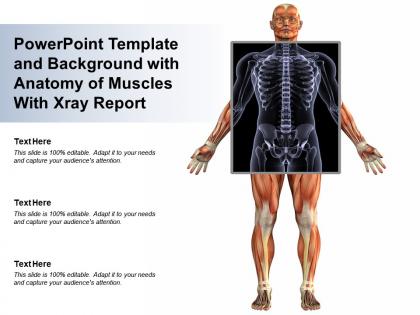 Powerpoint template and background with anatomy of muscles with xray report