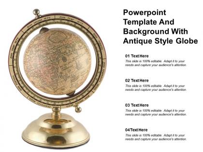 Powerpoint template and background with antique style globe