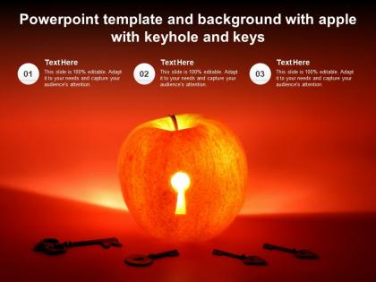 Powerpoint template and background with apple with keyhole and keys