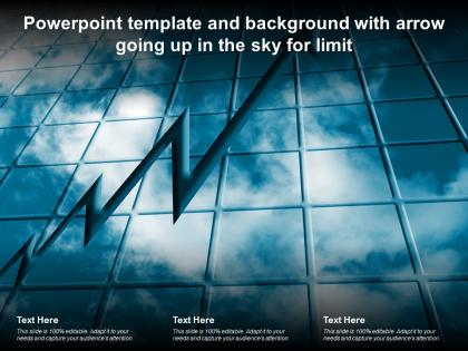 Powerpoint template and background with arrow going up in the sky for limit