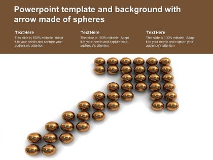 Powerpoint template and background with arrow made of spheres