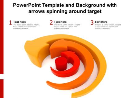 Powerpoint template and background with arrows spinning around target