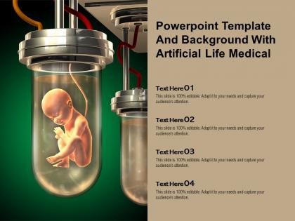 Powerpoint template and background with artificial life medical