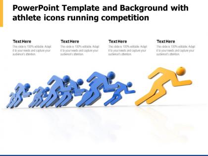 Powerpoint template and background with athlete icons running competition