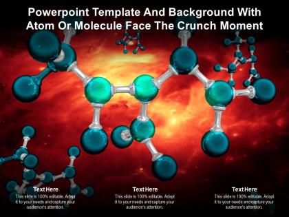 Powerpoint template and background with atom or molecule face the crunch moment