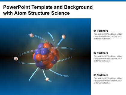 Powerpoint template and background with atom structure science