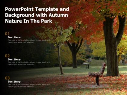 Powerpoint template and background with autumn nature in the park