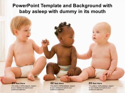 Powerpoint template and background with baby asleep with dummy in its mouth