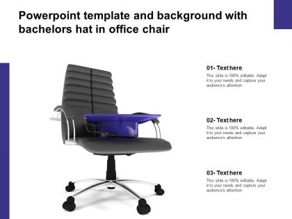 Powerpoint template and background with bachelors hat in office chair