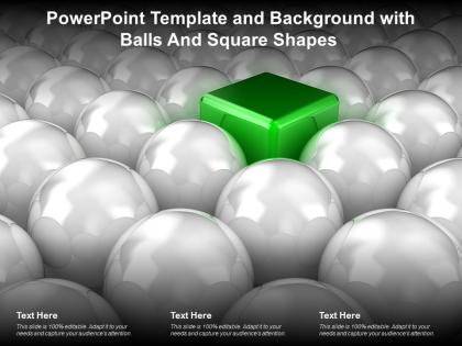 Powerpoint template and background with balls and square shapes