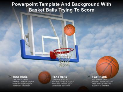 Powerpoint template and background with basket balls trying to score