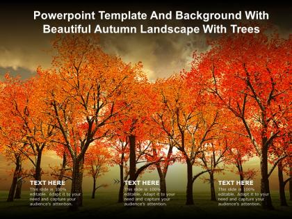 Powerpoint template and background with beautiful autumn landscape with trees