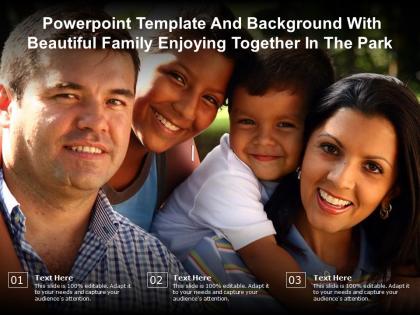 Powerpoint template and background with beautiful family enjoying together in the park