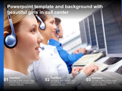 Powerpoint template and background with beautiful girls in call center