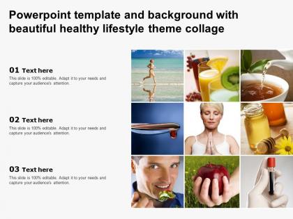 Powerpoint template and background with beautiful healthy lifestyle theme collage