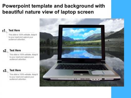 Powerpoint template and background with beautiful nature view of laptop screen