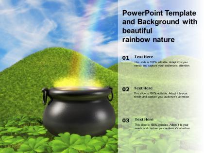 Powerpoint template and background with beautiful rainbow nature