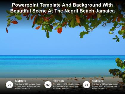 Powerpoint template and background with beautiful scene at the negril beach jamaica