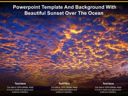 Powerpoint template and background with beautiful sunset over the ocean