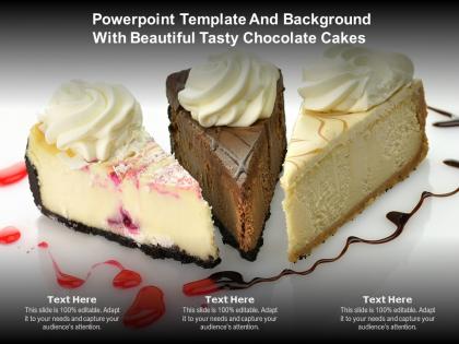 Powerpoint template and background with beautiful tasty chocolate cakes