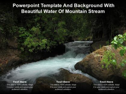 Powerpoint template and background with beautiful water of mountain stream