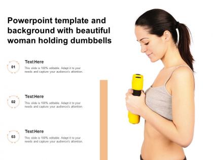 Powerpoint template and background with beautiful woman holding a green plant in her hands