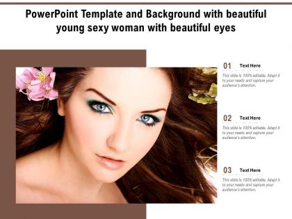 Powerpoint template and background with beautiful young sexy woman with beautiful eyes