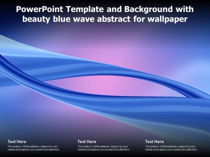 Powerpoint template and background with beauty blue wave abstract for wallpaper