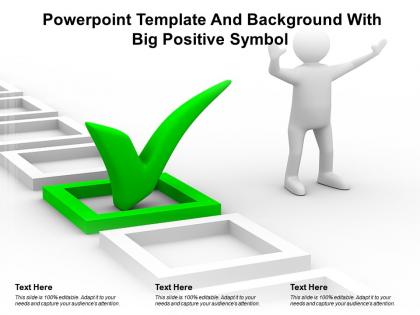 Powerpoint template and background with big positive symbol ppt powerpoint
