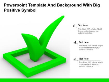 Powerpoint template and background with big positive symbol
