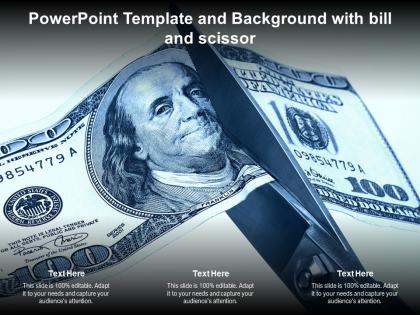 Powerpoint template and background with bill and scissor