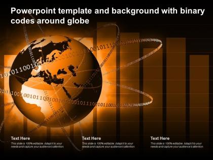 Powerpoint template and background with binary codes around globe