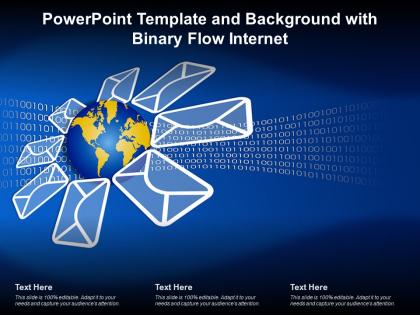 Powerpoint template and background with binary flow internet