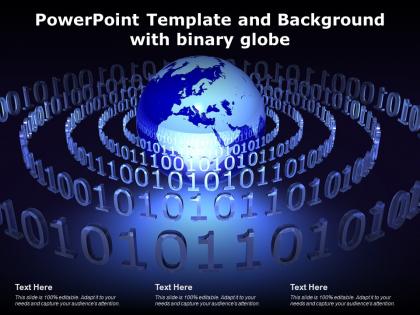 Powerpoint template and background with binary globe
