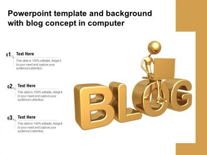 Powerpoint template and background with blog concept in computer