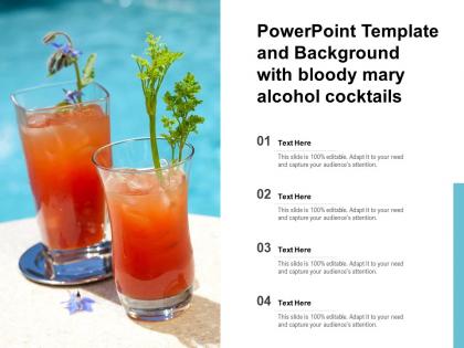 Powerpoint template and background with bloody mary alcohol cocktails