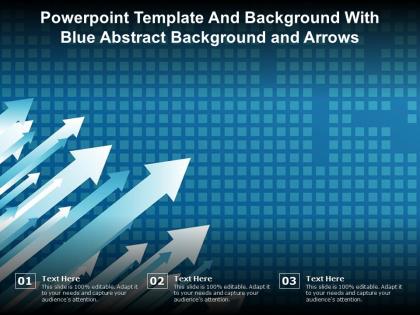 Powerpoint template and background with blue abstract background and arrows