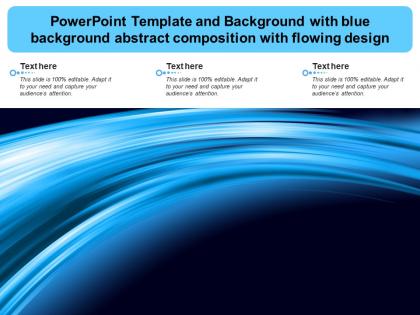 Powerpoint template and background with blue background abstract composition with flowing design
