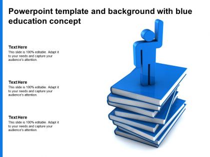 Powerpoint template and background with blue education concept