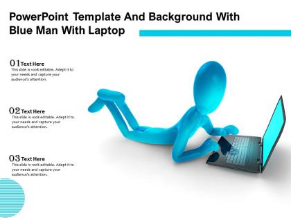 Powerpoint template and background with blue man with laptop