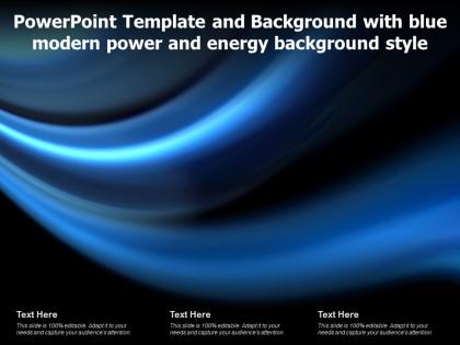 Powerpoint template and background with blue modern power and energy background style