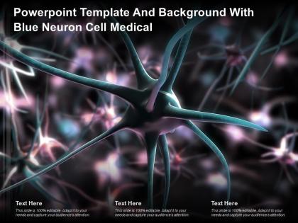 Powerpoint template and background with blue neuron cell medical
